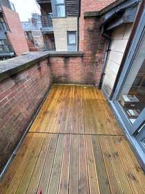 Rear balcony terrace with timber decking