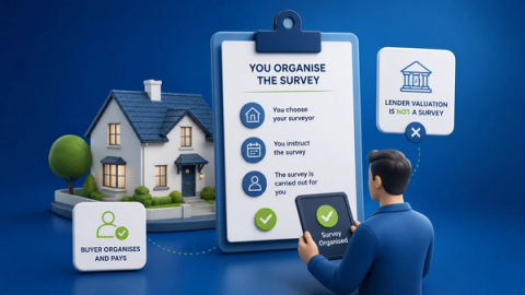 Who organises a survey when buying a house