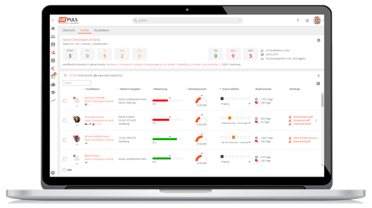 Bewerbermanagement in HR Puls | Recruiting Suite