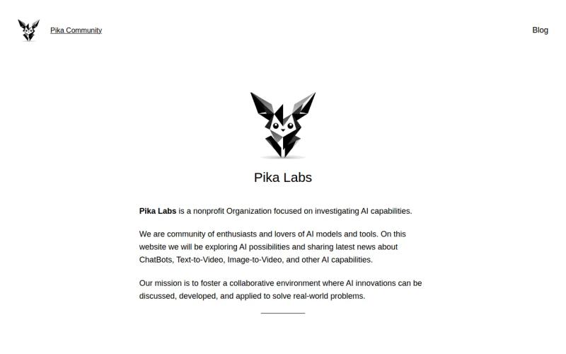Screenshot of the Pika Labs website