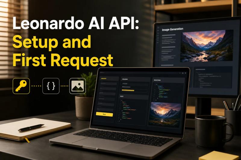 developer setting up an AI image generation API key and reviewing documentation