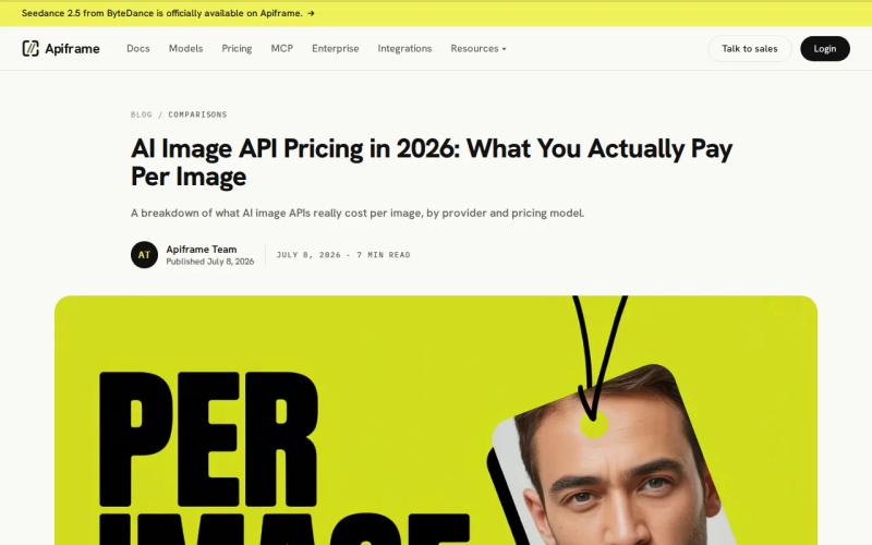 Screenshot of the Apiframe website