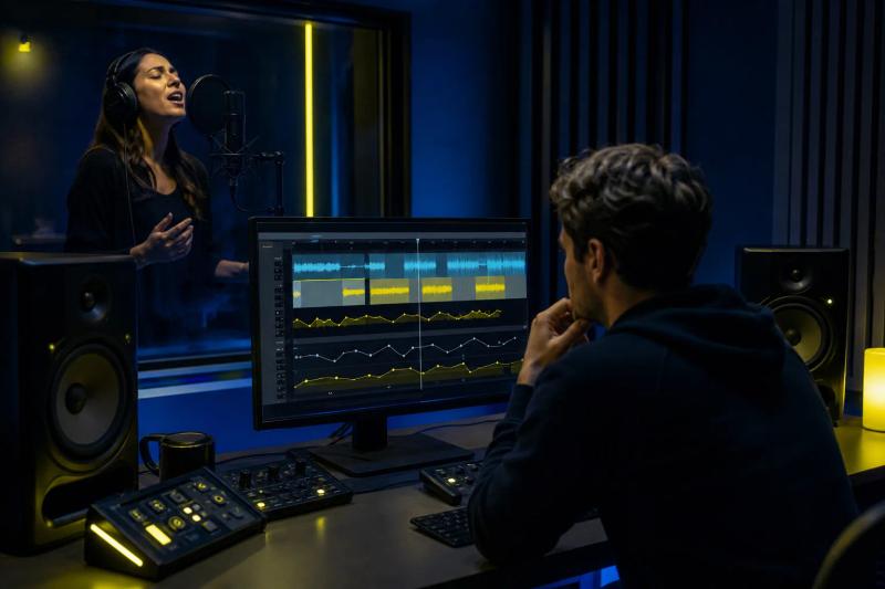 AI vocal timing emotion language and character controls in a music generation workflow