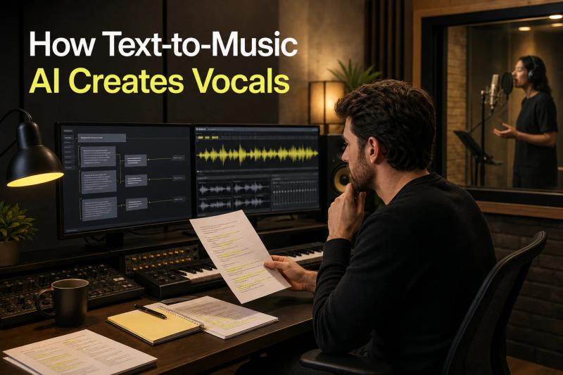 How text prompts control AI generated vocals, lyrics, melody, and vocal delivery