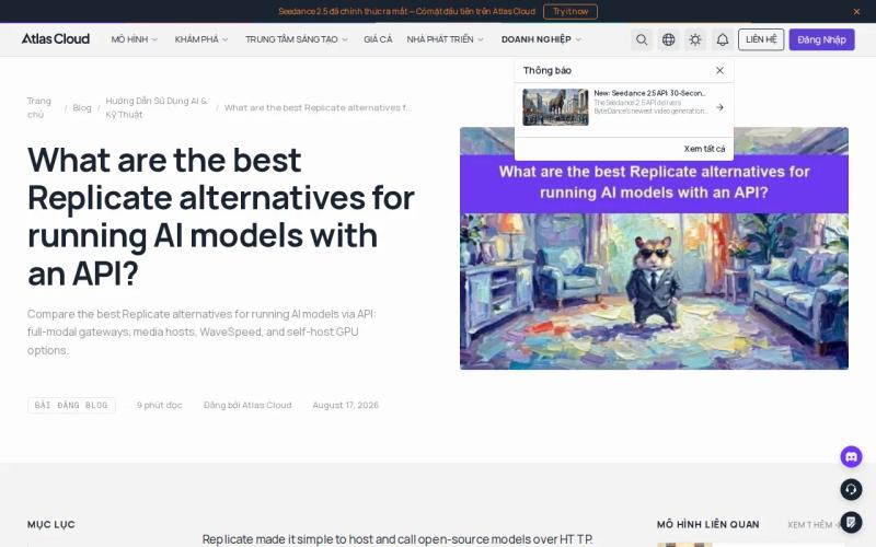 Screenshot of the Atlas Cloud website
