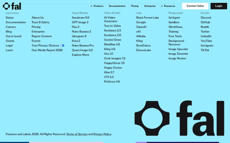 fal.ai: visual reference for 3. fal.ai — Best for low-latency image generation