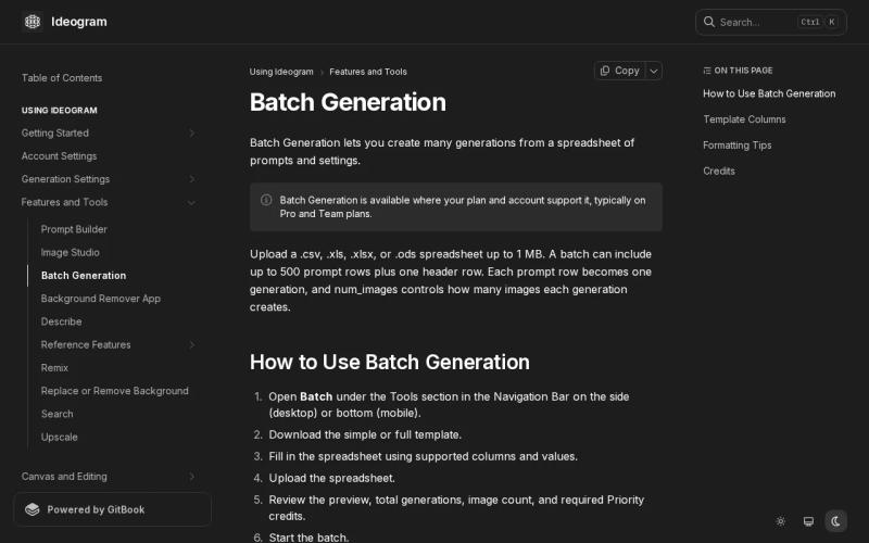 Screenshot of the Ideogram website