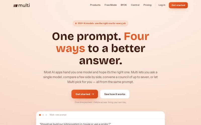 Multi: visual reference for 5. Multi, 300+ Models Across Four Workflows
