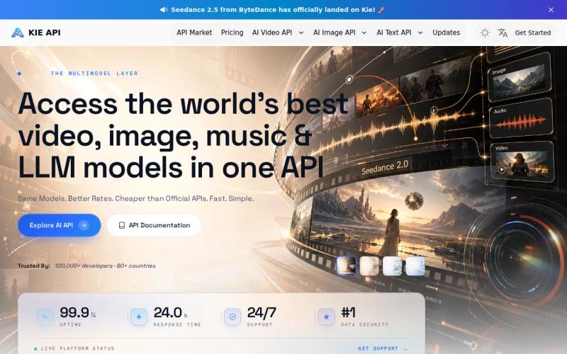 Screenshot of the Kie AI website