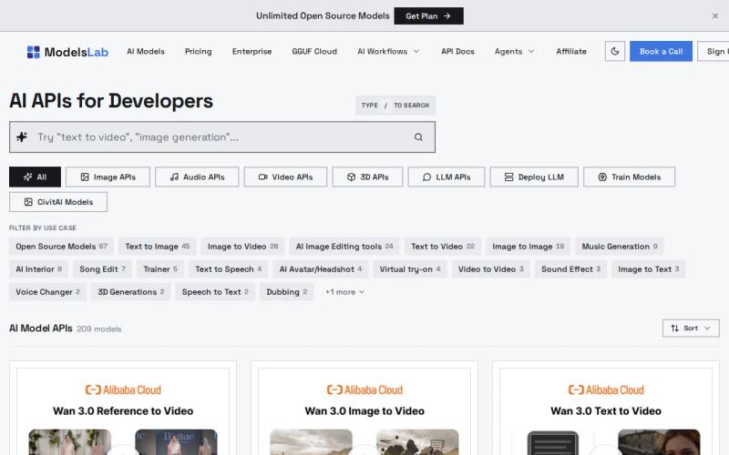 Screenshot of the ModelsLab: Zero cold starts for consistent switching website