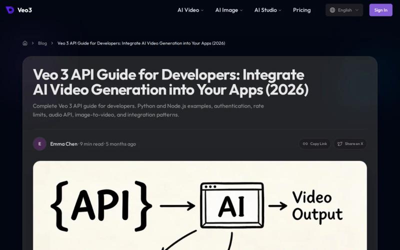 Screenshot of the Veo 3 website