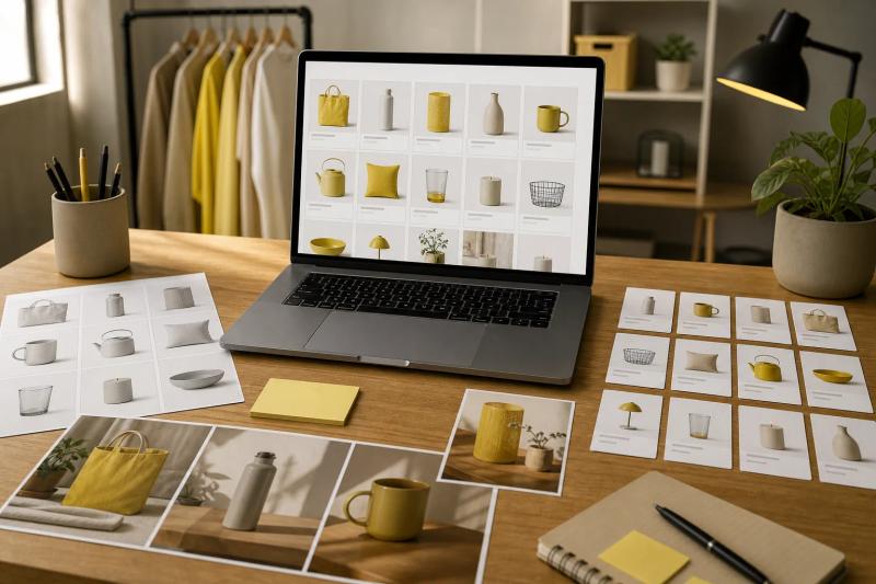 SKU-linked AI product photography workflow for ecommerce catalog imagery.