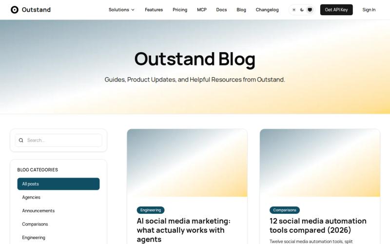 Screenshot of the Outstand website