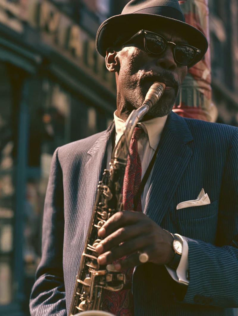 jazz musician plays the saxophone
