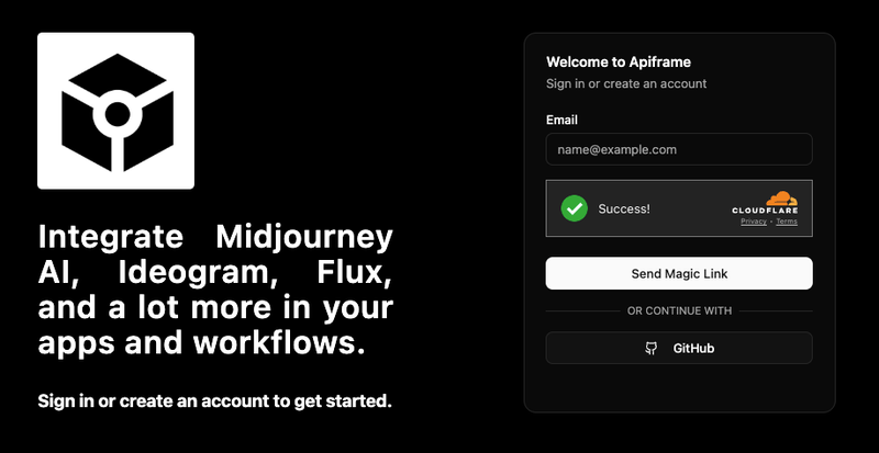 Create Apiframe account
