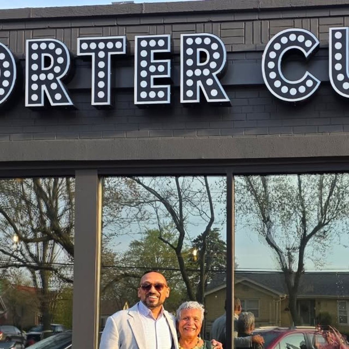 Kirtan Gandhi with his mother Ila outside Porter Cullens