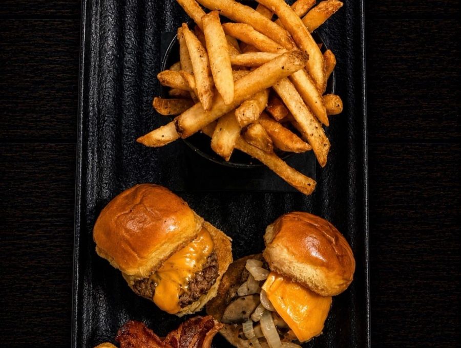 Mini sliders with fries
