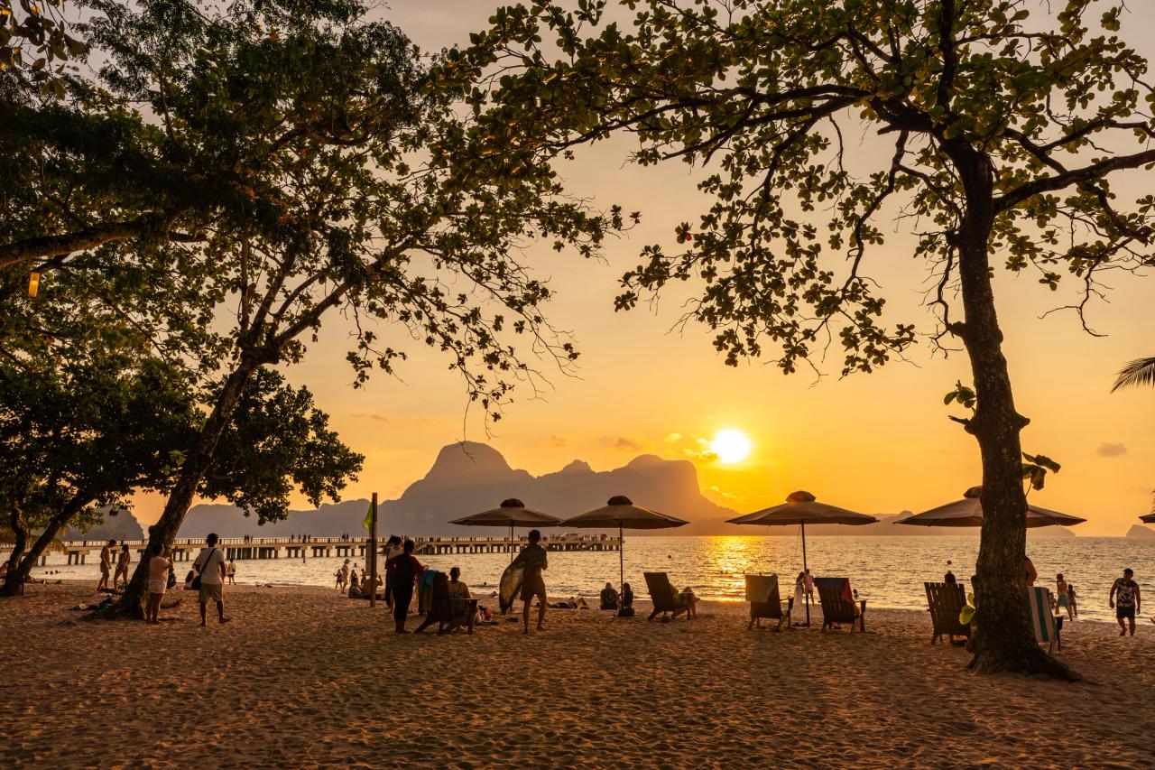 Lio Beache Vibrant and Active Bay at sun down in Lio, El Nido, Palawan