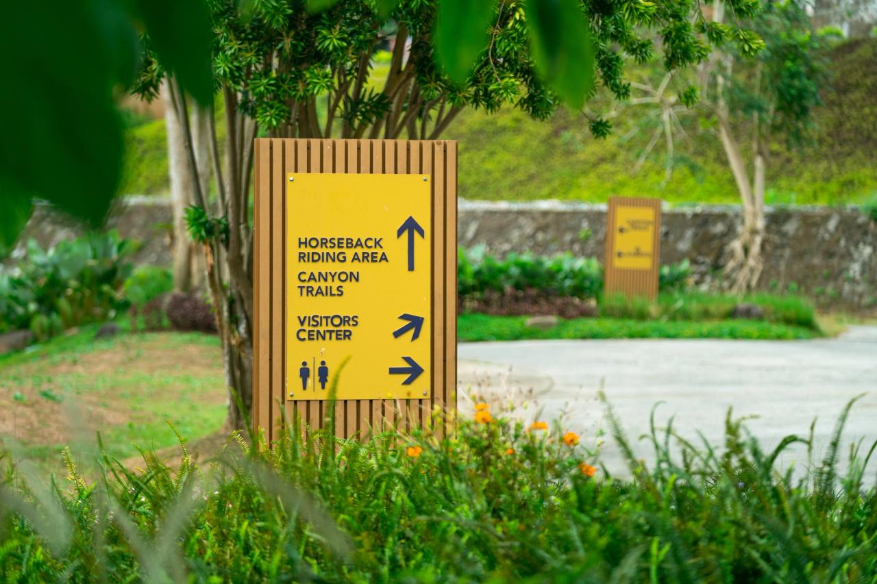 Signage showing different like horseback, trail walk activities in at Arillo, Nasugbu, Batangas