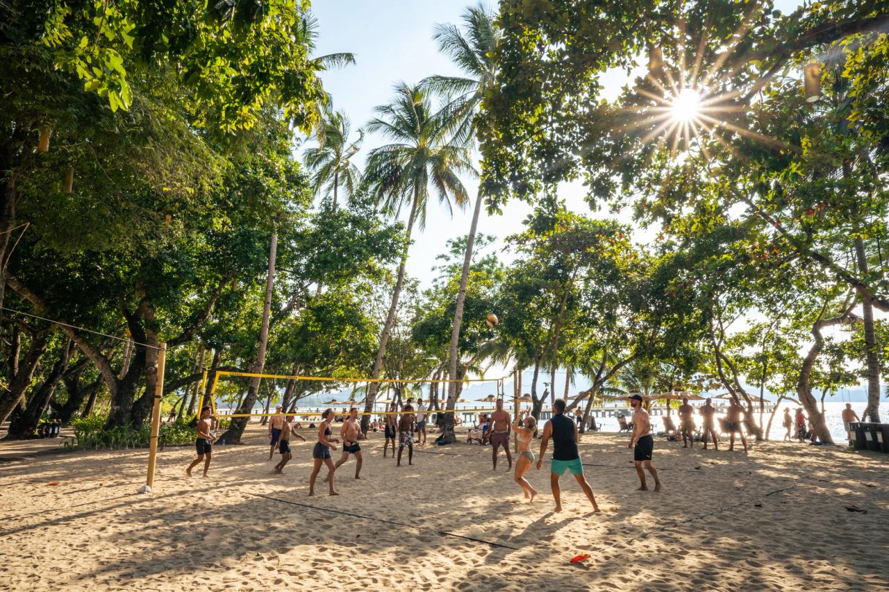 People playing Beach Volleyball on a sunny day at Lio, El Nido, Palawan