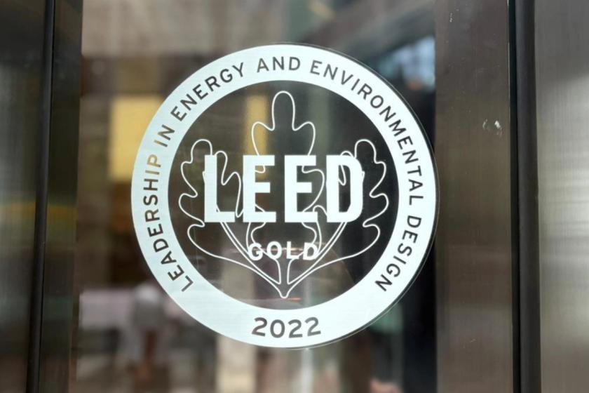 LEED Gold 2022 badge recognizing excellence in sustainable building and environmental performance.