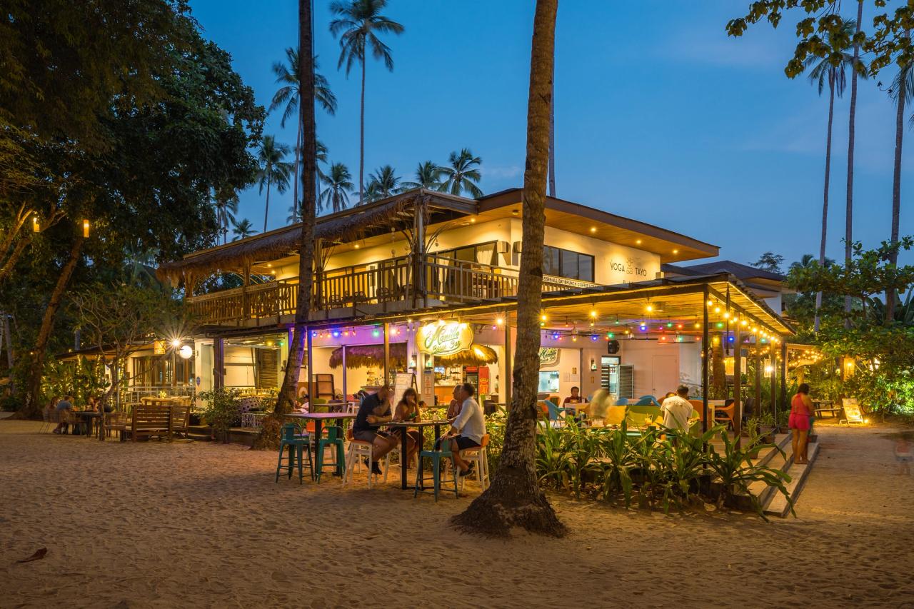 Bright Colored Shop Restaurant area at Lio, El Nido, Palawan