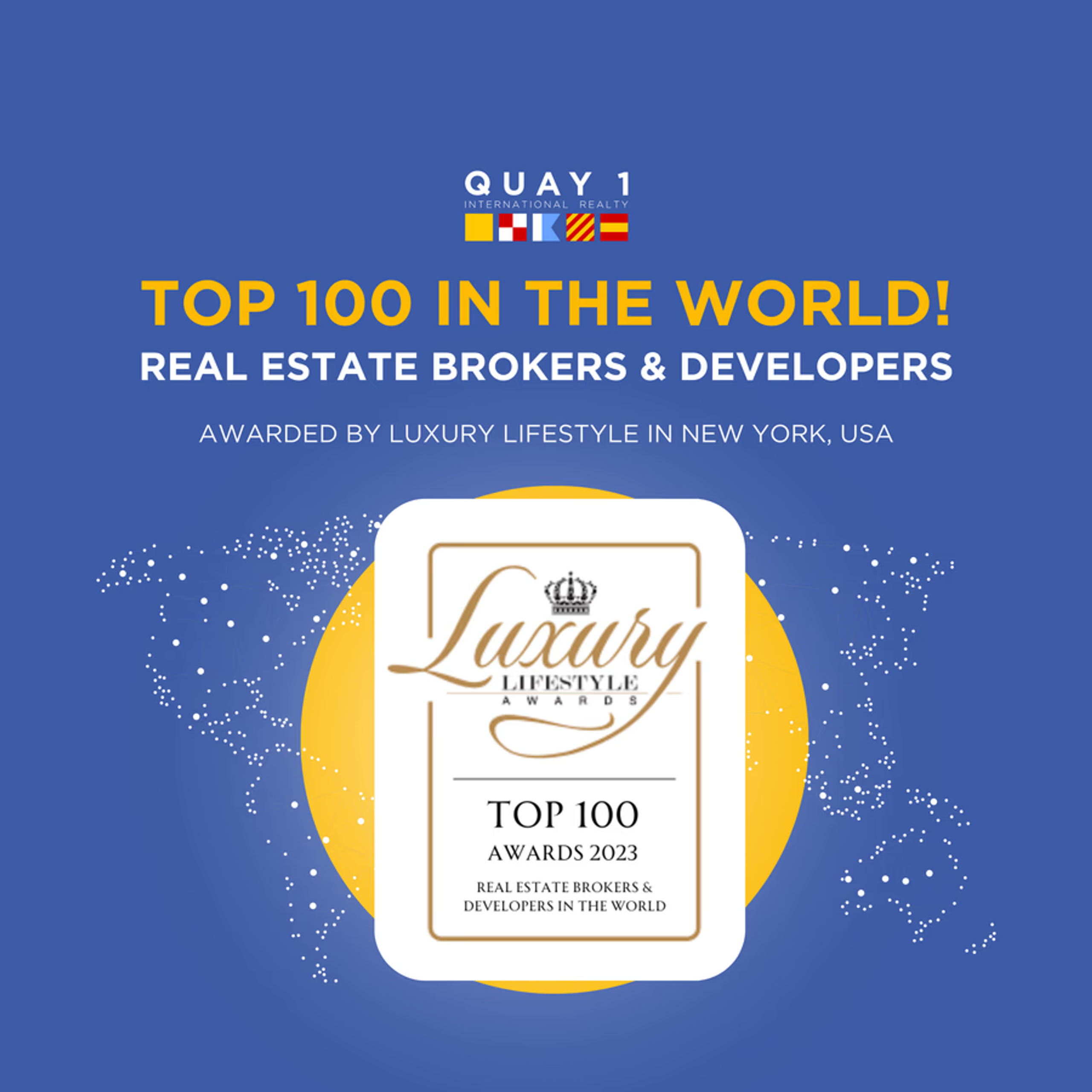 BREAKING NEWS: Quay 1 named in Top 100 Real Estate Brokerages Globally!