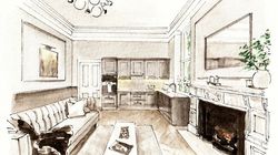 Dinner table with flowers