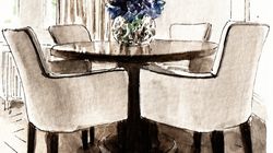 Watercolour paint of living room 2