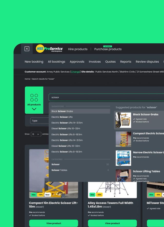 platform search screen