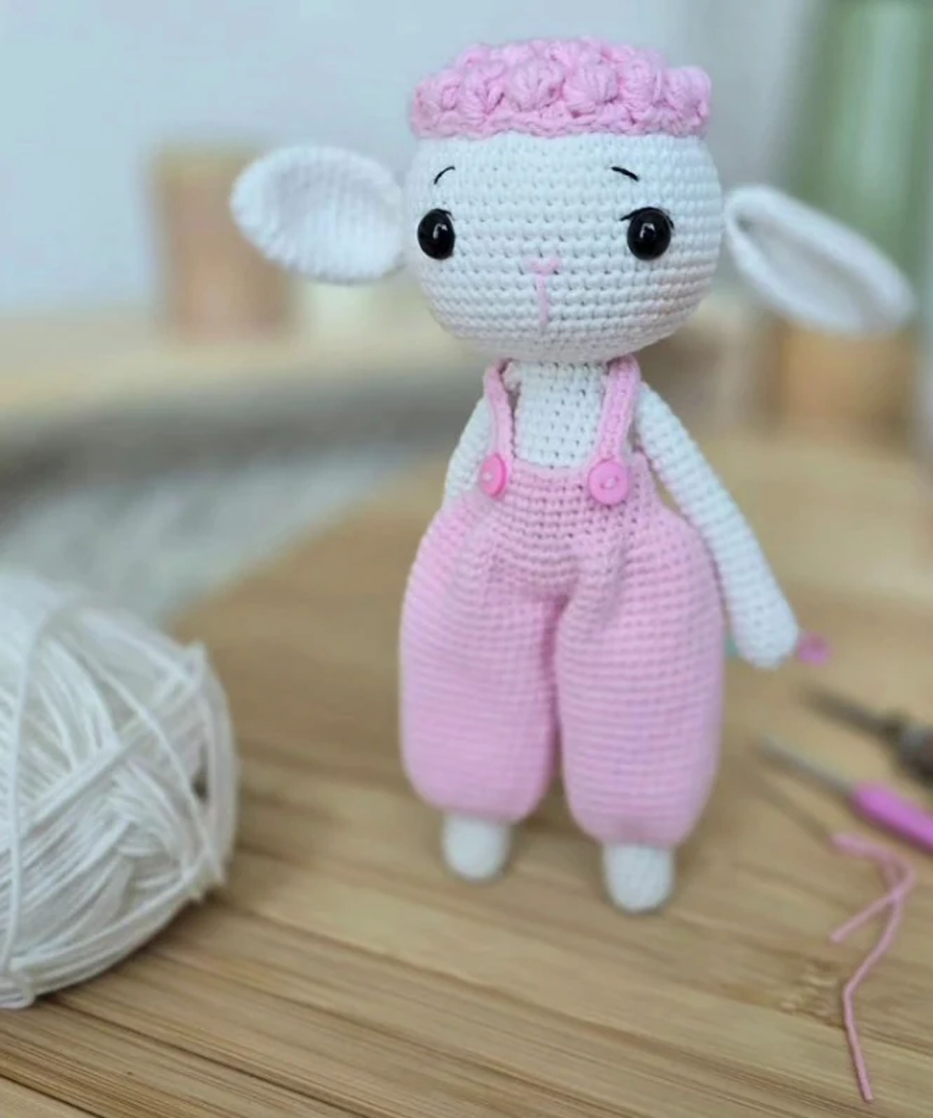 Lamb in Pink Dungarees