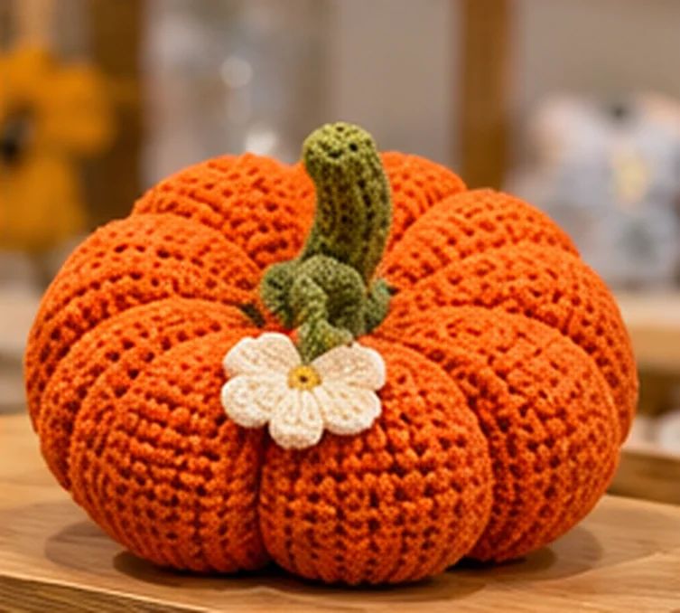 Large Crochet Pumpkin