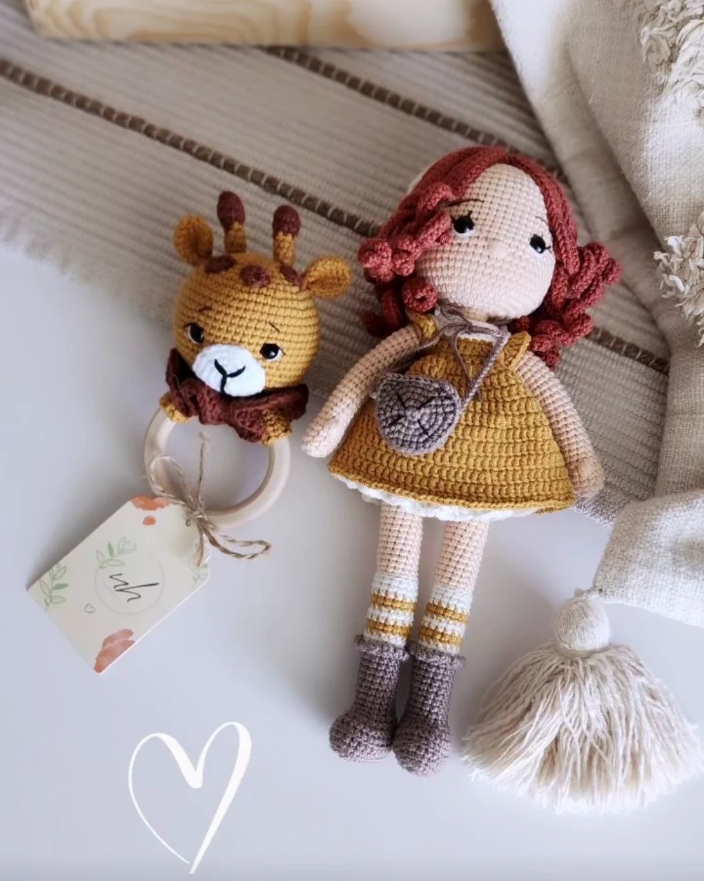 Red-Haired Doll & Lion Rattle