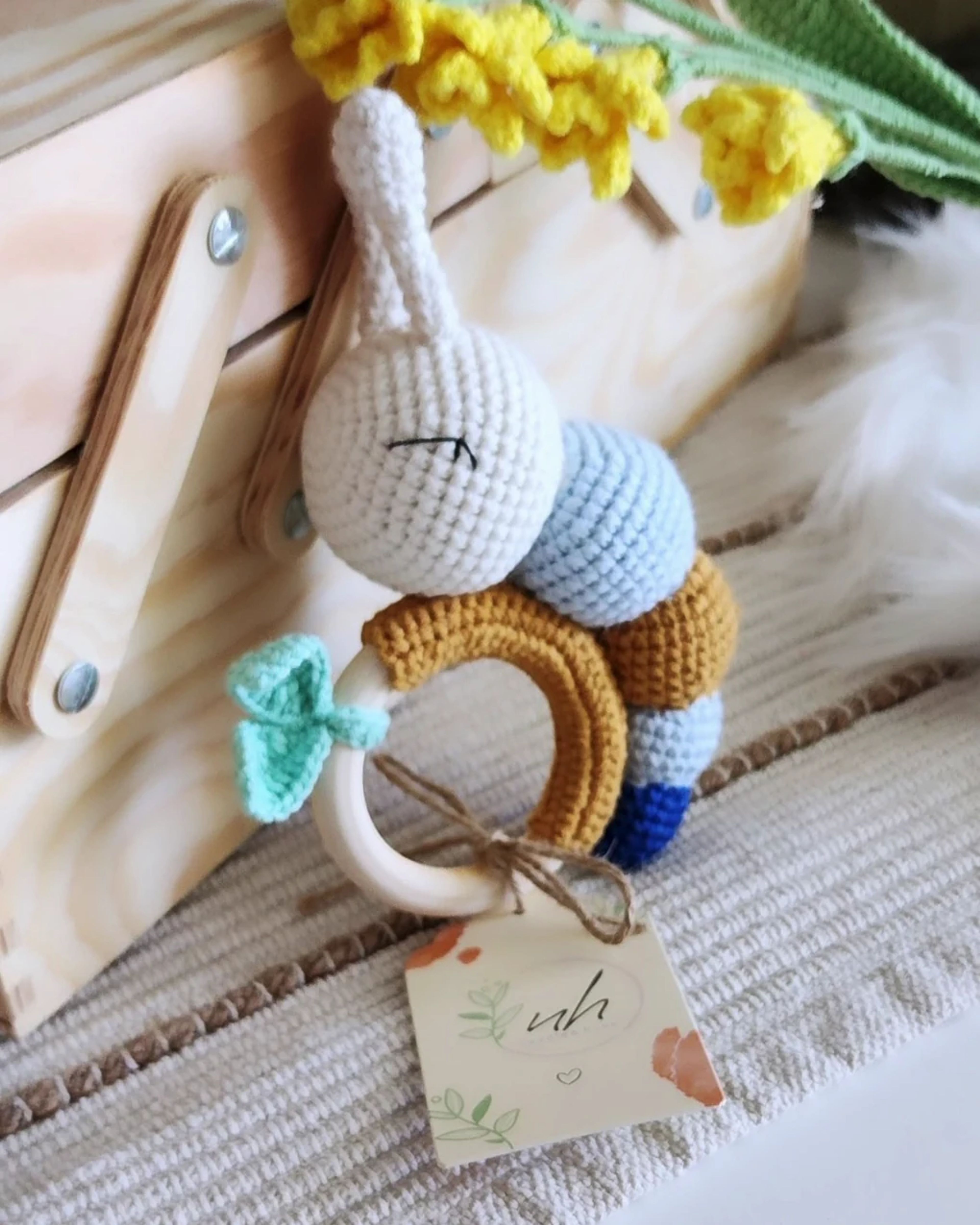 Sleepy Bunny Ring Rattle