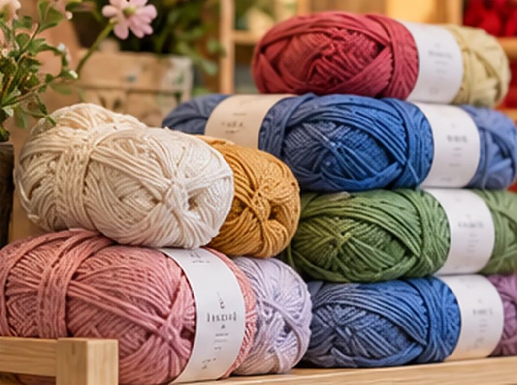 Stacked balls of yarn in earthy colours