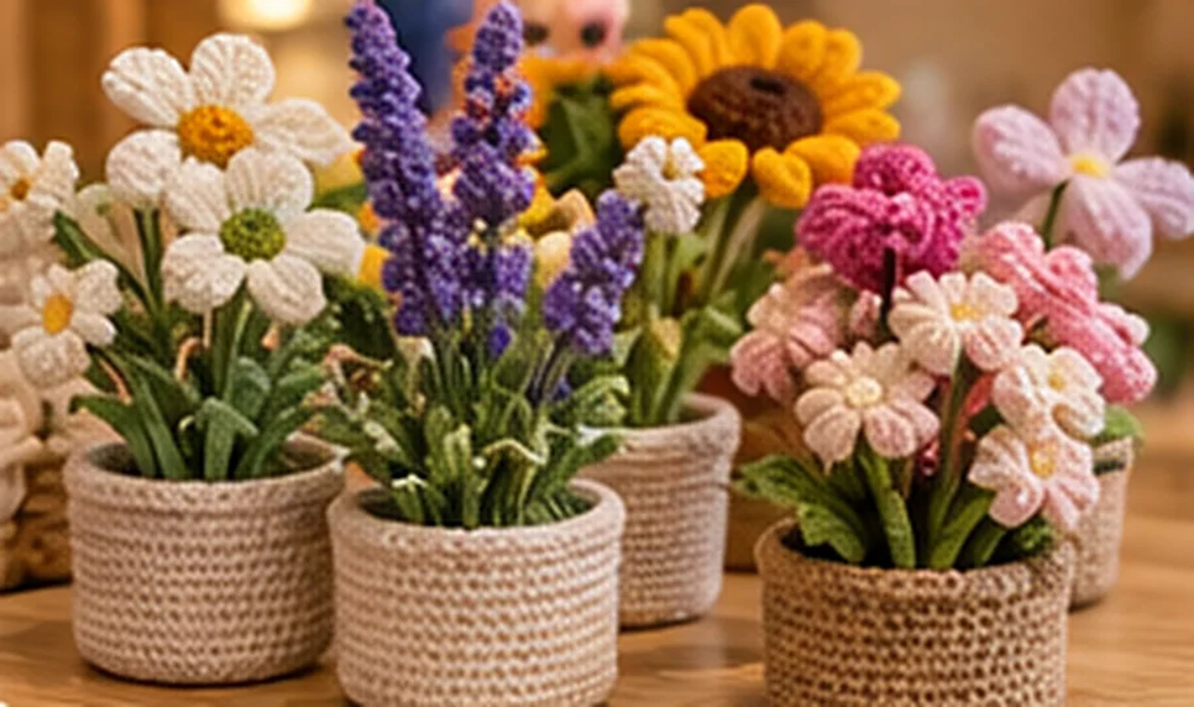 Potted Crochet Flowers