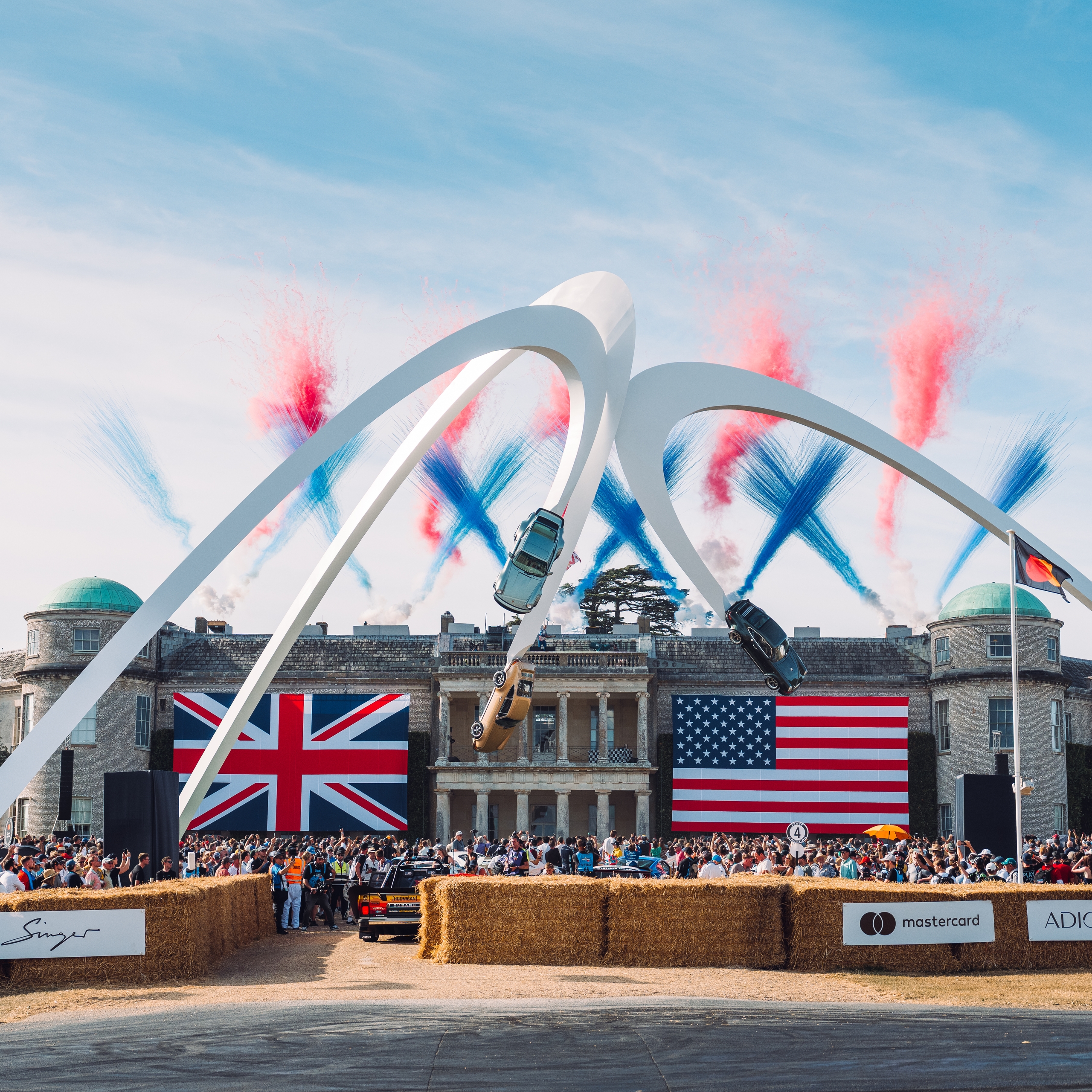 Celebration with fireworks at Goodwood