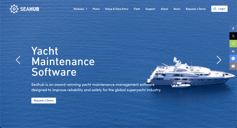 Screenshot of Seahub - Yacht Maintenance and Management Software