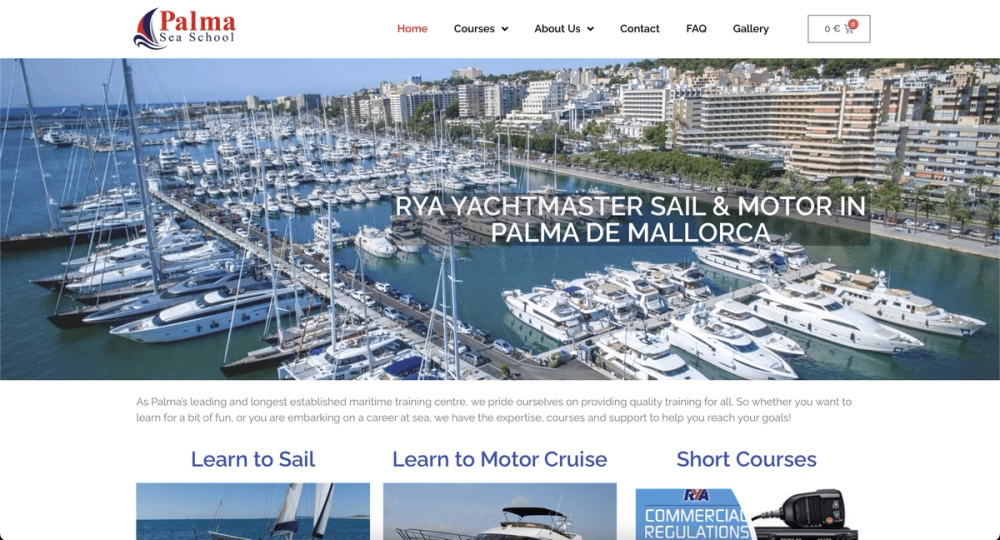 Screenshot of RYA Yachtmaster &amp; MCA approved Maritme Training in Palma de Mallorca