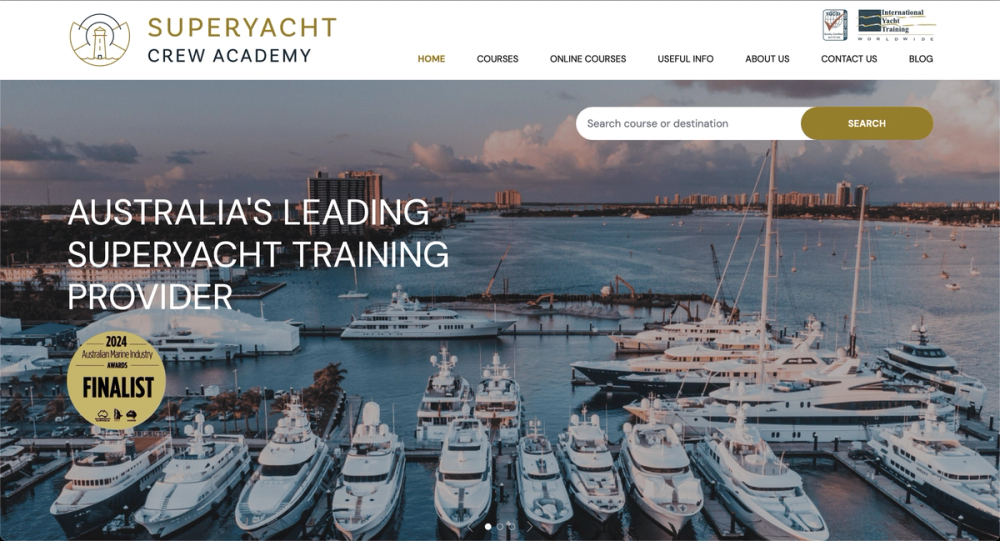 Screenshot of Home - Superyacht Crew Academy