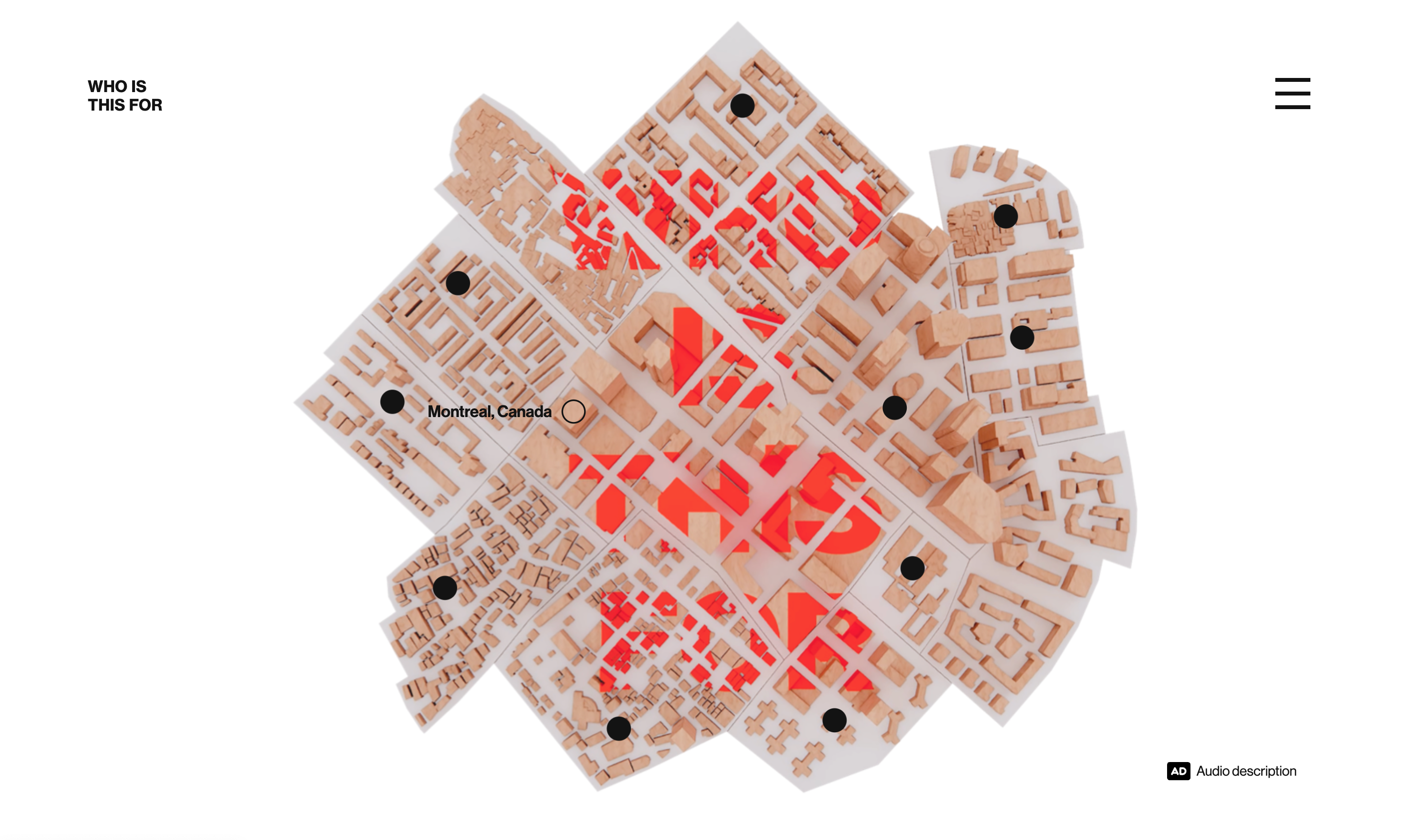 Interactive map on a website home page design.