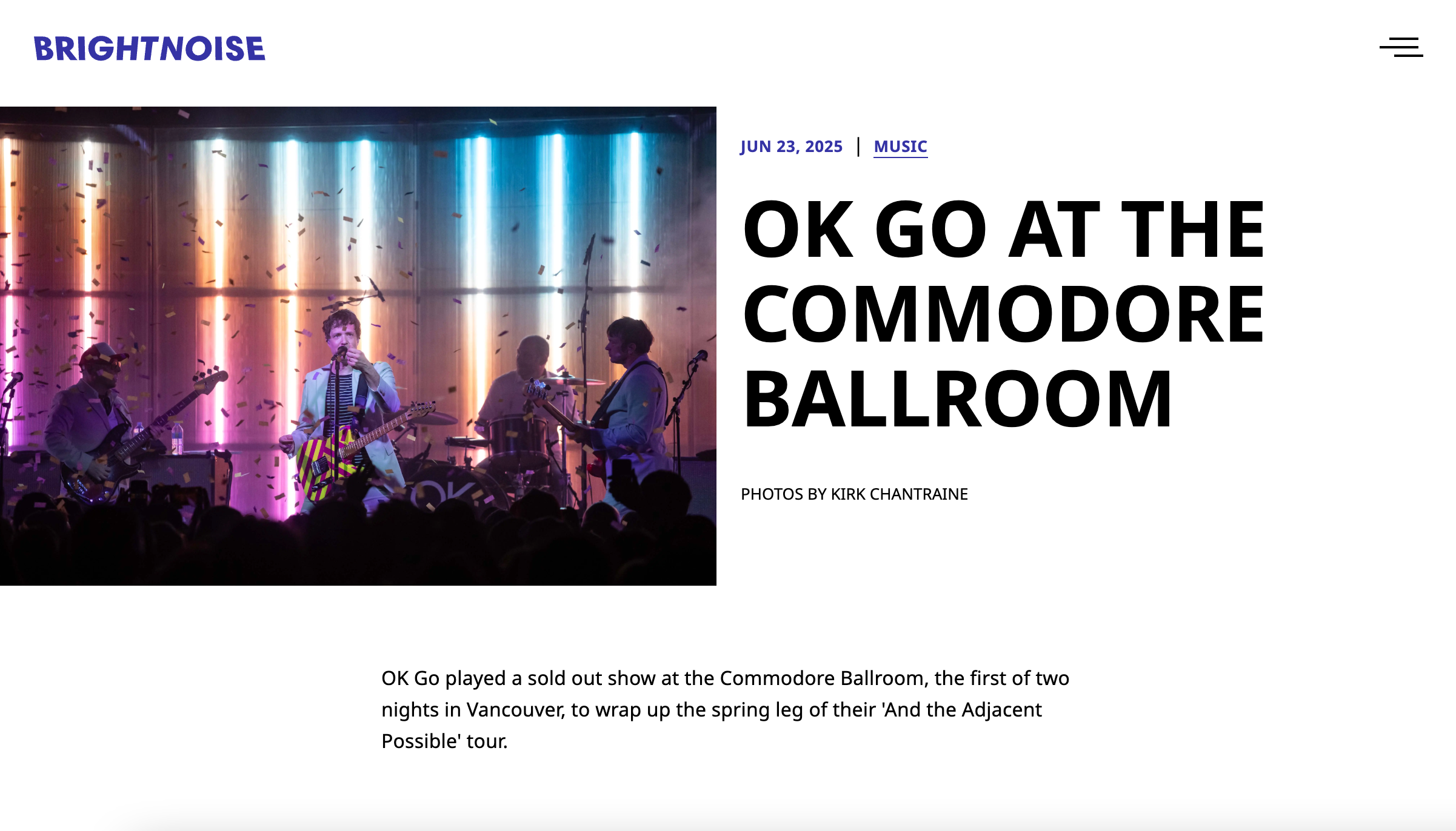 Blog post on a music website