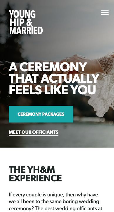 Mobile website design home hero