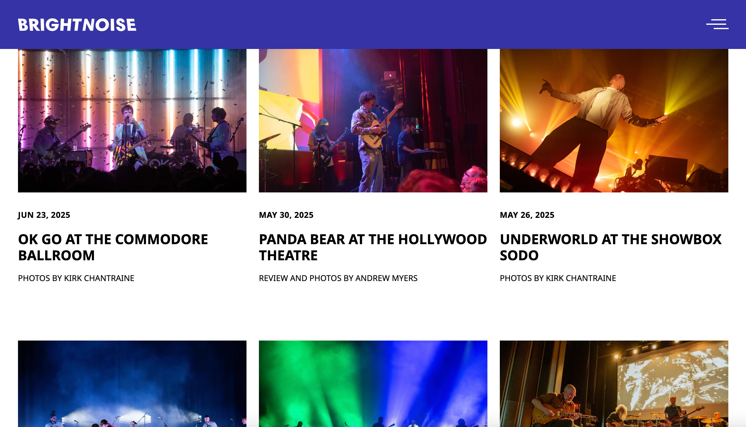 Grid of posts on a blog page.