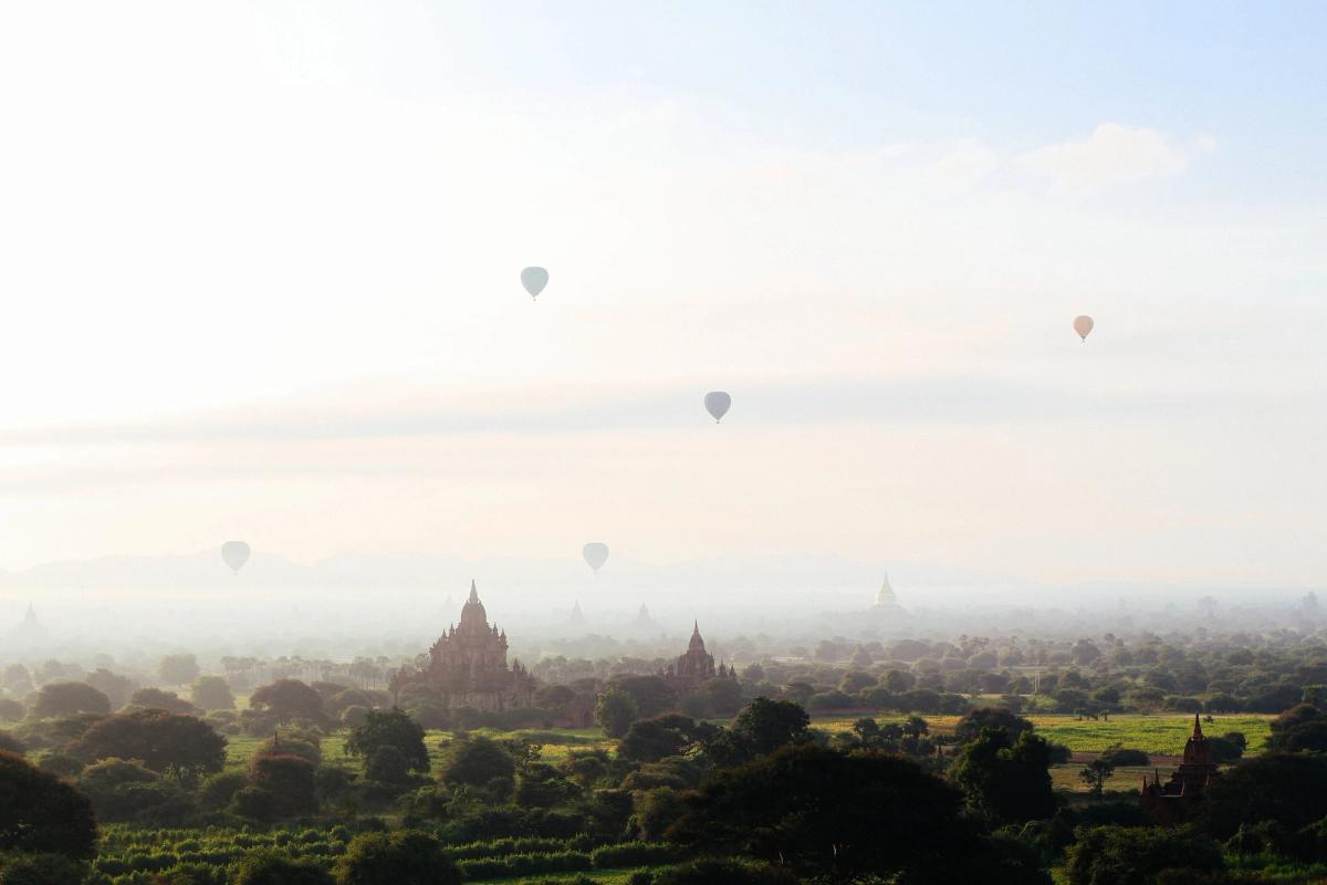 Picture of balloons rising over Bagan, Myanmar