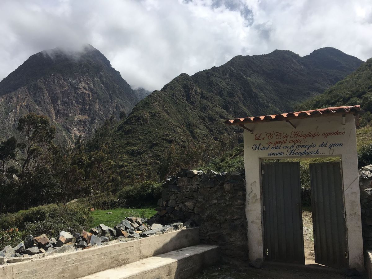 The gate to a small community in the Peruvian Andes