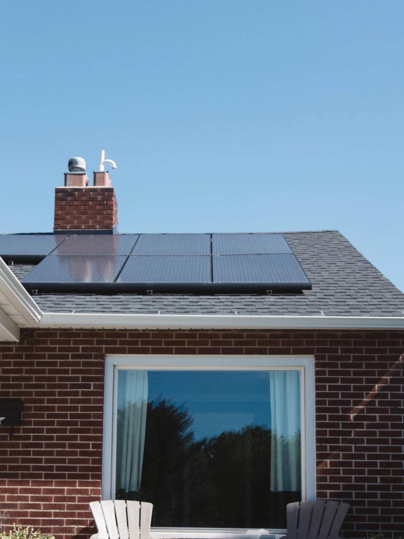 Solar panels on house