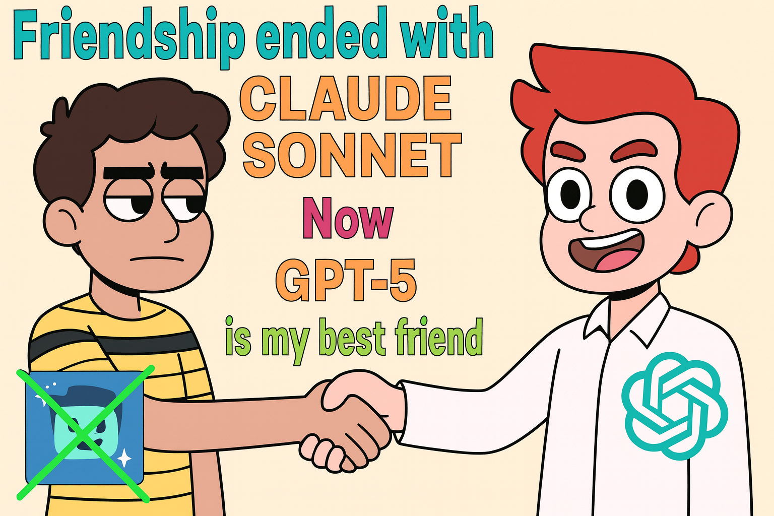 friendship meme GPT5 and Claude.