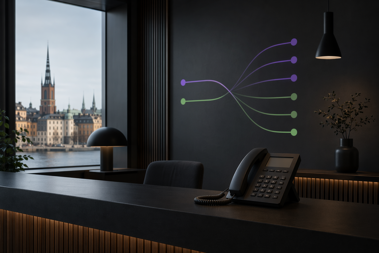 Editorial hero image for Akira Agent article: Swedish-English AI receptionists for Stockholm service businesses: where bilingual call handling pays off