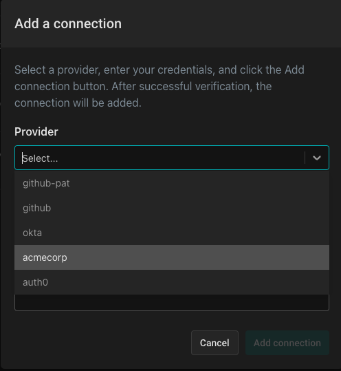 add connection